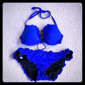 Royal Blue Victoria’s Secret Ruffle Bikini 👙